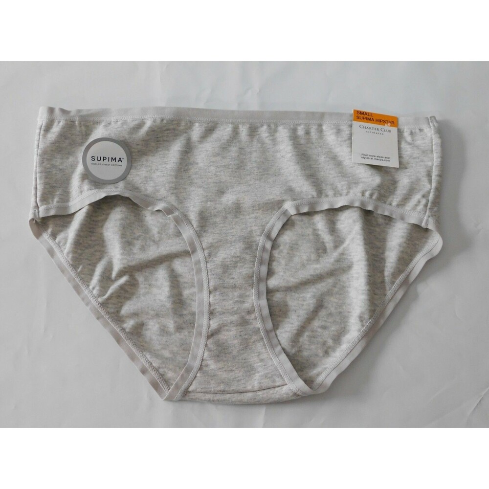 Charter Club Women's Supima Hipster Panties Gray Size Small Panty New